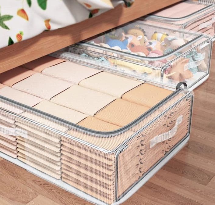 ベッド 下 収納 透明仕切り付きベッド下収納ボックス