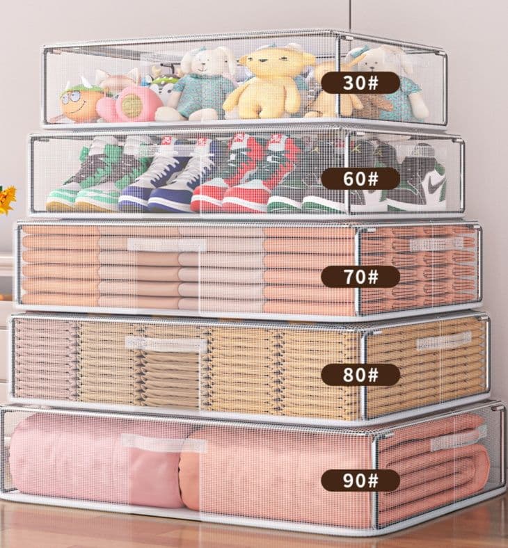 ベッド 下 収納 透明メッシュ スタッキング収納ケース