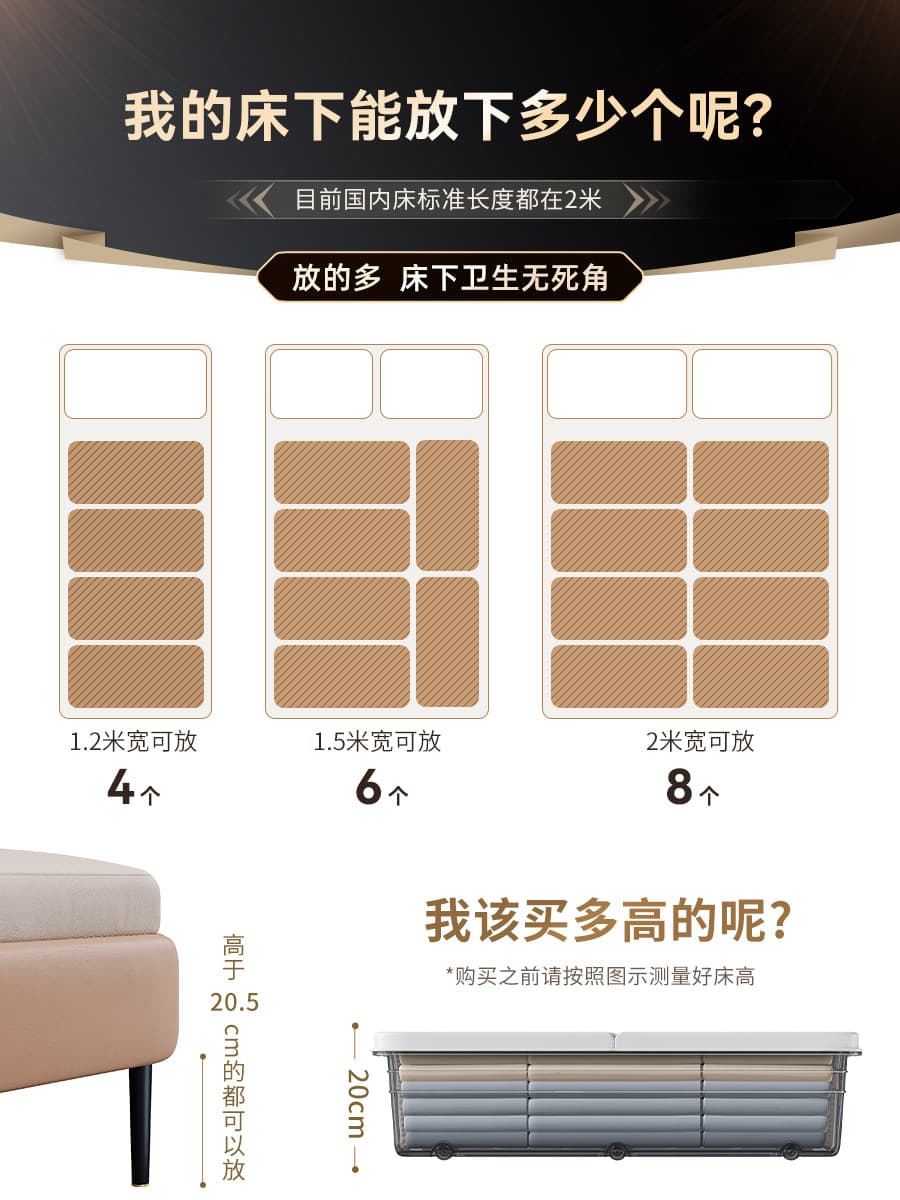 ベッド 下 収納 折りたたみ式蓋付きベッド下衣装ケース
